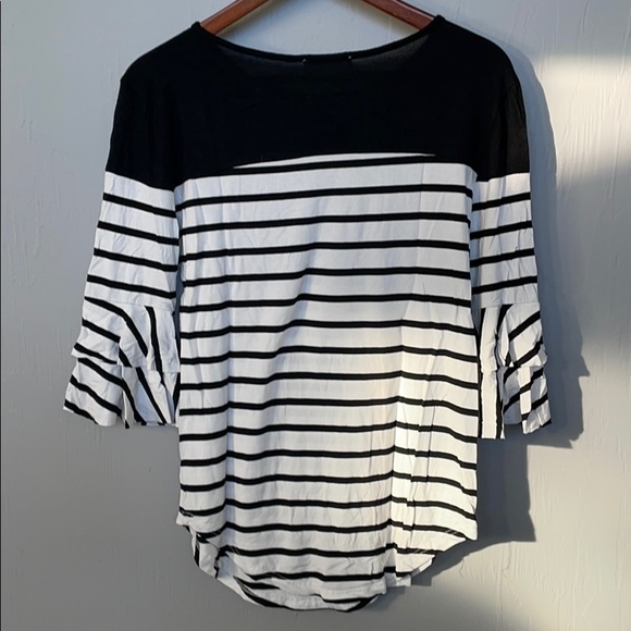 Tickled Teal Ruffled Sleeve Top - Picture 2 of 2